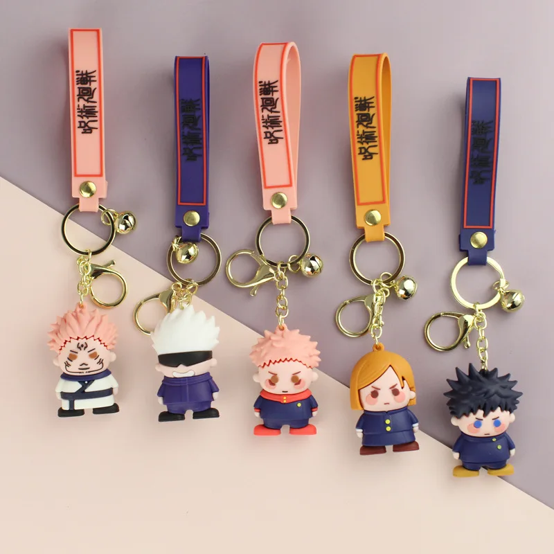 

Jujutsu Kaise Keychain Creative Silicone Doll Couple's Charm Jewelry Pendant Bag Backpack Car Keyring Accessories Fans Fine Gift