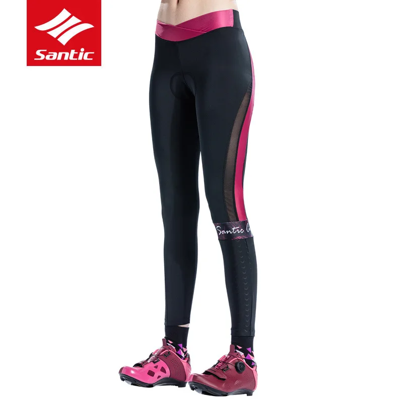 Santic длинные женские велосипедные штаны дышащие 4D мягкие Pro MTB дорожный велосипед