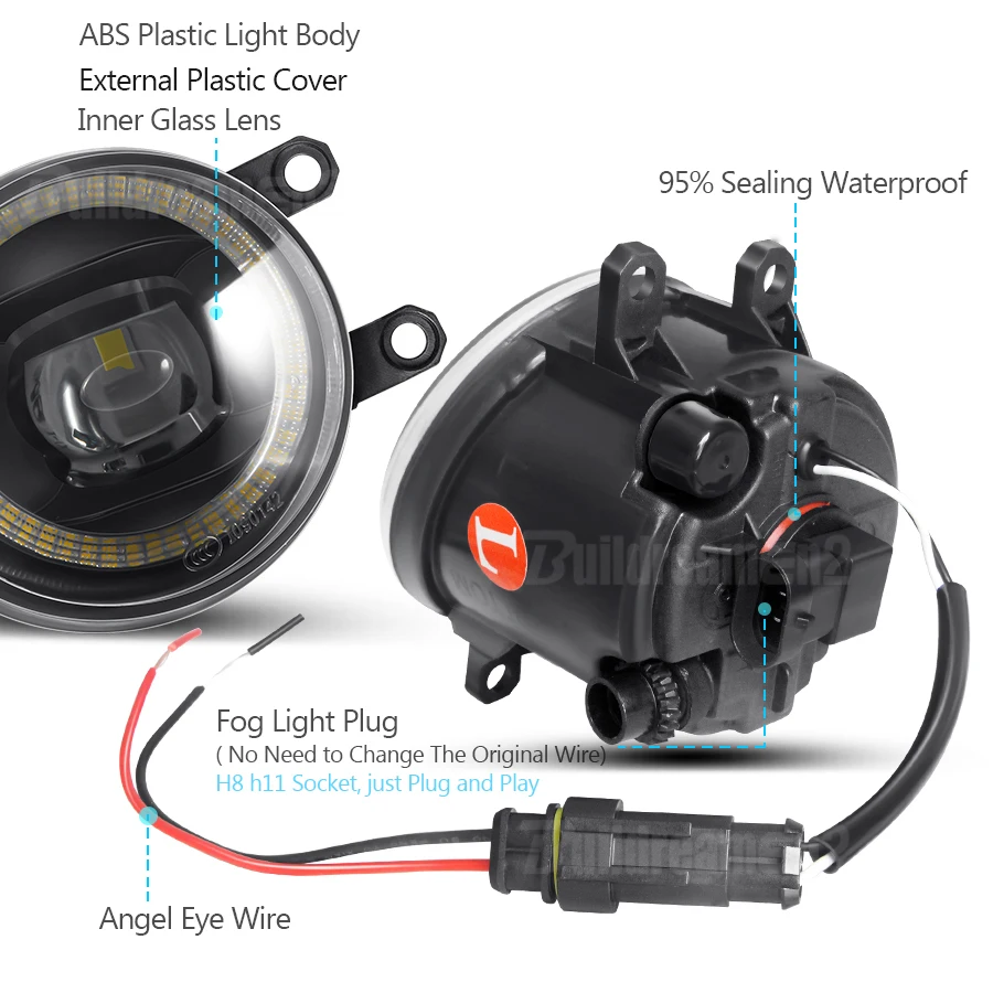 Автомобильный левый + правый противотуманный фонарь Angel Eye в сборе для Toyota Prius 2010