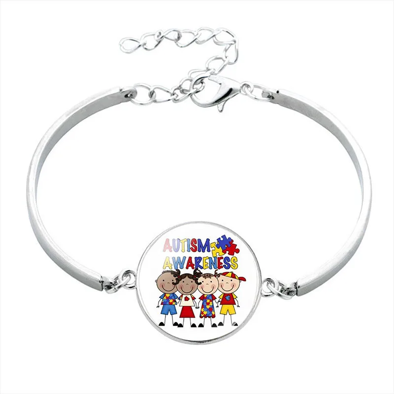 Autism Awareness Charm Bangle Bracelet Alloy Bracelets Girl Jewelry | Украшения и аксессуары