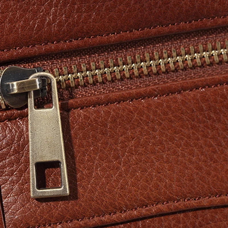 

PI UNCLE Official Package Mail Bag Men's Leather Bag 14-Inch Laptop Bag Men's Office Business Handbag