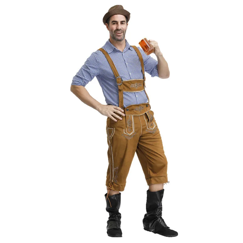 Роскошный мужской костюм на подтяжках для Октоберфеста Lederhosen Германия Бавария