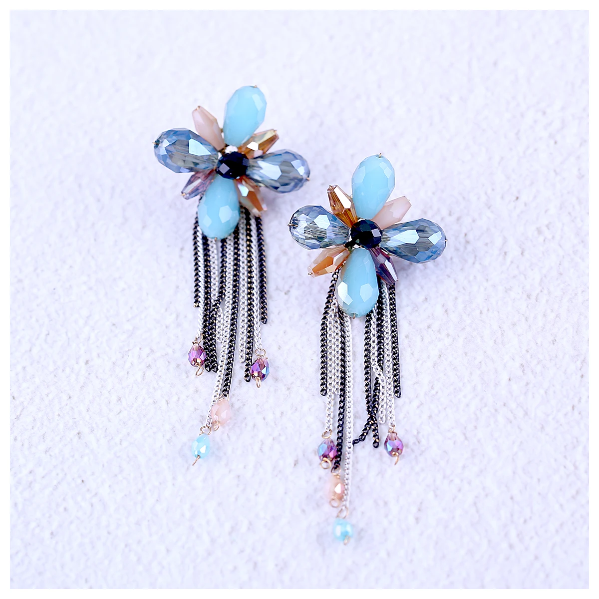 Модные висячие серьги с кристаллами для женщин и девушек Позолоченные Эффектные