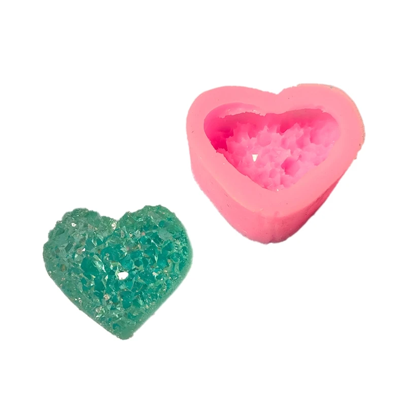 

Силиконовая форма в форме сердца 3D, форма в форме сердца с кристаллами, форма для литья эпоксидной смолы, Глиняное мыло ручной работы