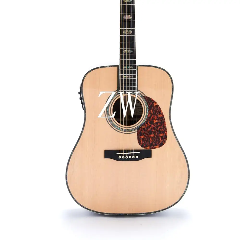 41in 6 струн D стиль 45C Акустическая гитара Fishman EQ Solid Spruce Top Grover тюнер Ebony|Гитары| |