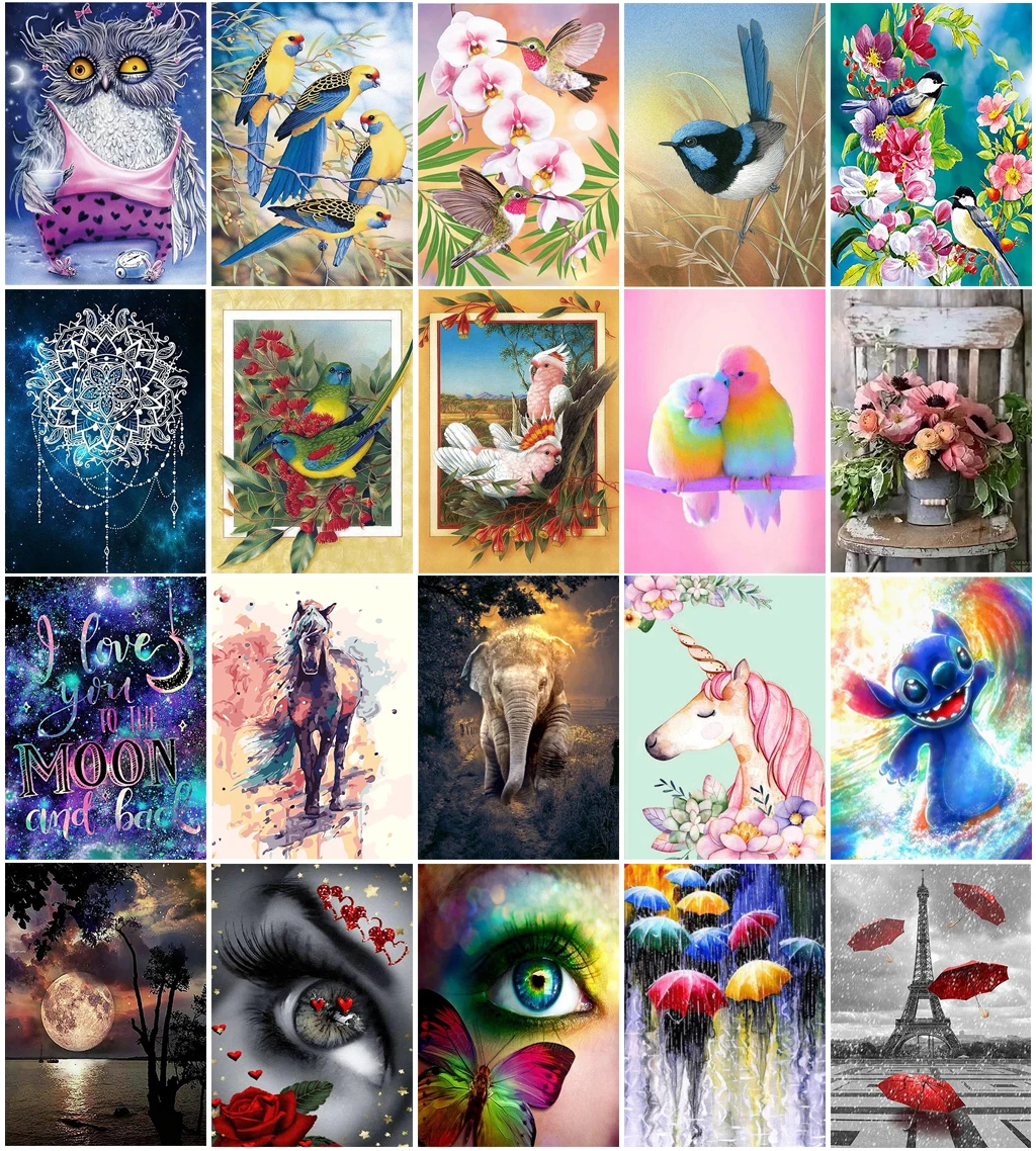 5D алмазная живопись ремесло животное птица попугай круглый бриллиант полная