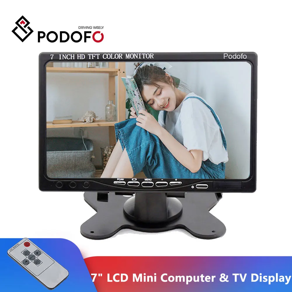 ЖК монитор Podofo HD 7 дюймов мини компьютер и ТВ дисплей экран видеонаблюдения CC с