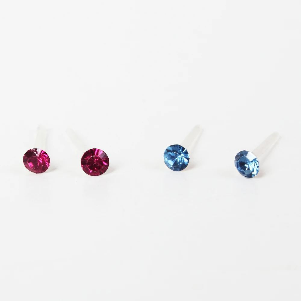 100 пар/лот Красочные Стразы маленькие серьги-гвоздики набор для женщин круглые