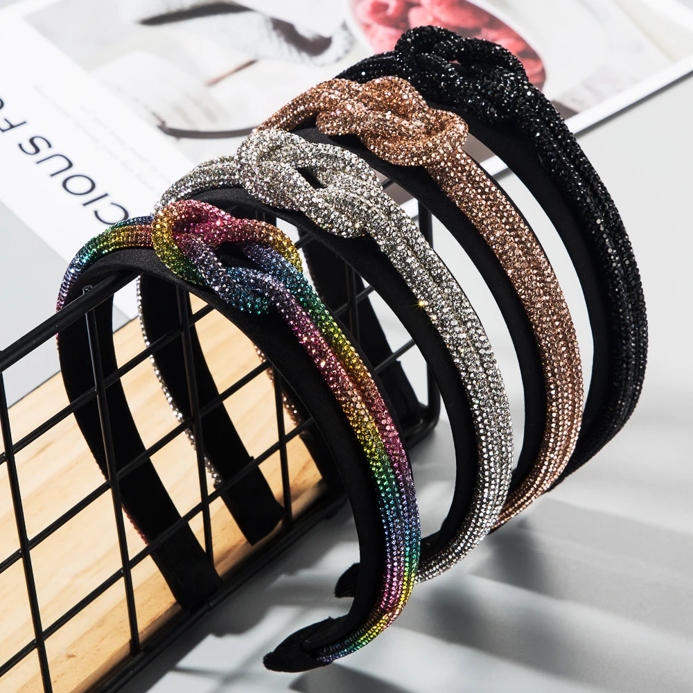 

Colorful Rhinestones Headbands For Women Crystal Hair Accessories Pearl Headband for Girls Crown Flower Hairbands Head Wrap