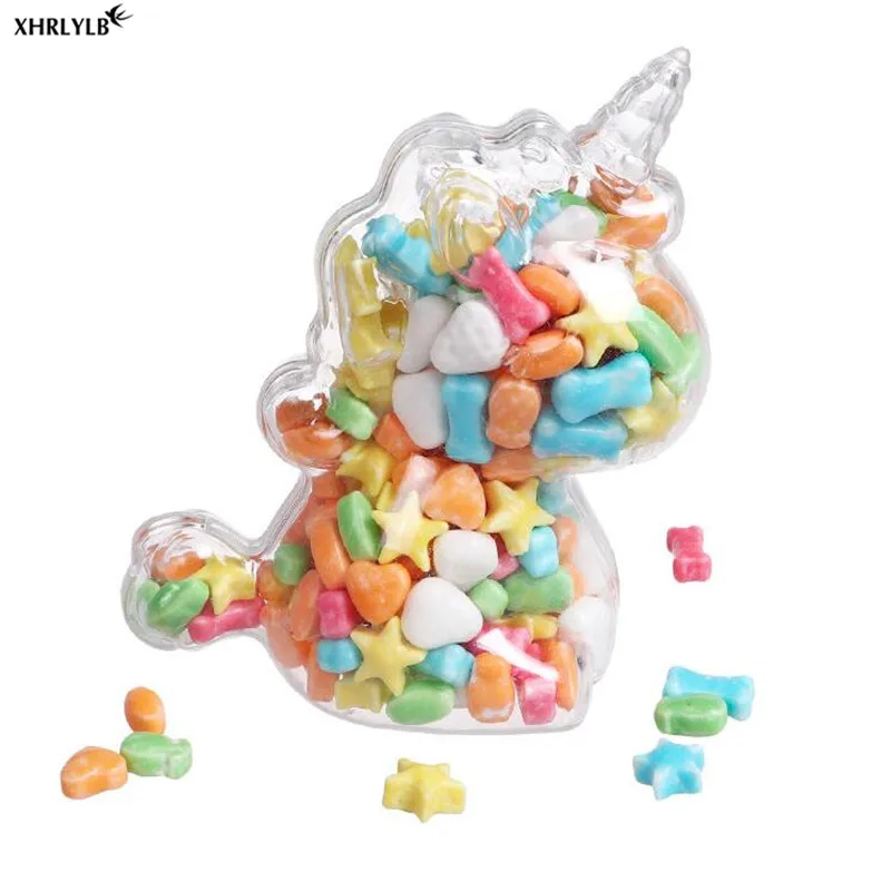 XHRLYLB Лидер продаж 3 шт. индивидуальная прозрачная коробка конфет с единорогом