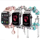 Ремешок Алмазный для Apple watch 7 6 5 4 SE 40 мм 44 мм, браслет из нержавеющей стали для iwatch series 3 38 мм 42 мм, сделай сам