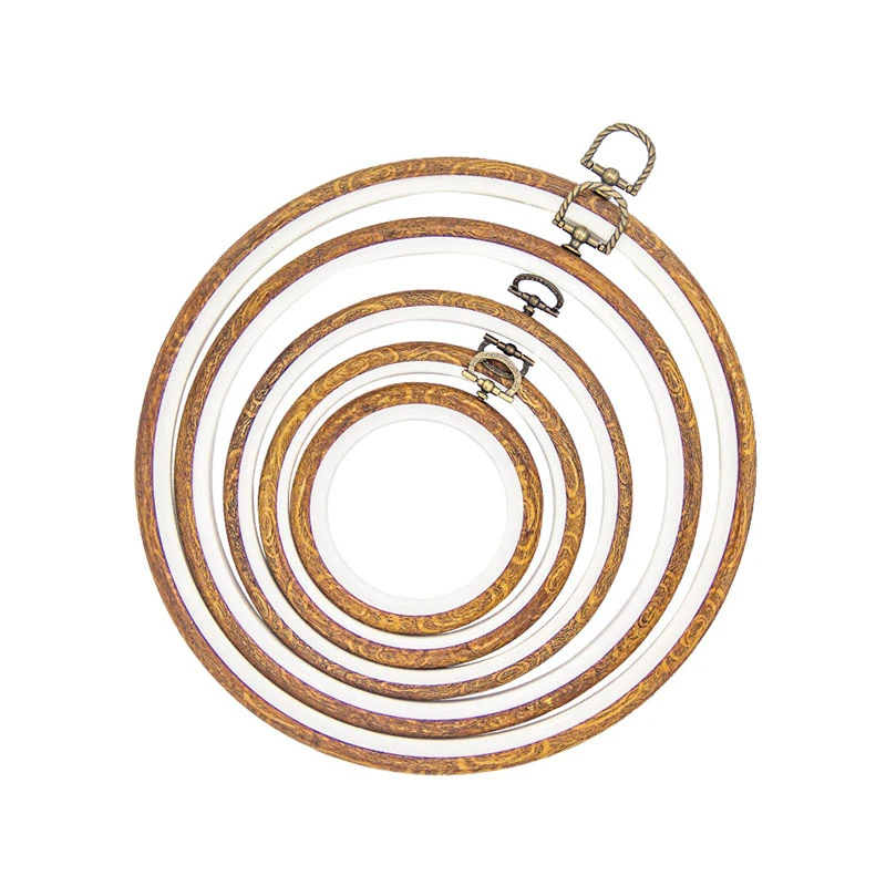Round Bamboo Embroidery Hoops Frame Imitate Wood Hoop Rings For Diy Cross Stitch Needle Craft Tool |