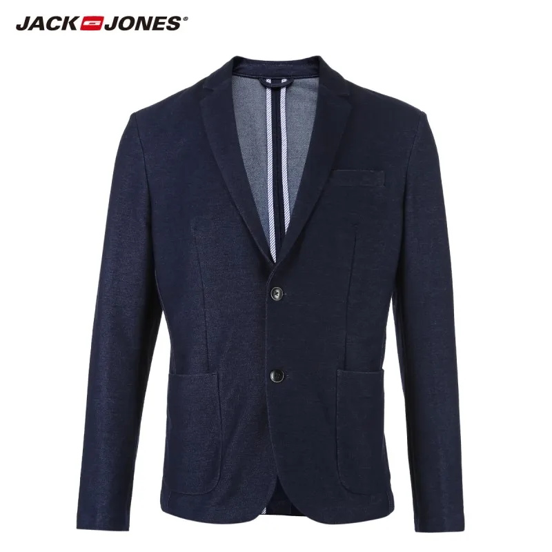 JackJones Мужской Хлопковый костюм пиджак легкая куртка мужская одежда 218108501|Пиджаки|