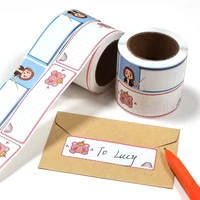 120pcsroll cartoon diy blank paper label handmade baking seal sticker gift tag jar decoration cute stationery sticker