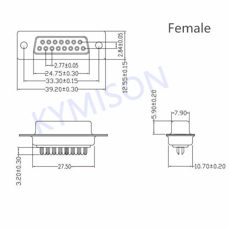 10PCS RS232 DB15 15 Pin Female Male 2-Row Solder Type D-SUB Connector Plug with Plastic Assembly Shell Cover image 5