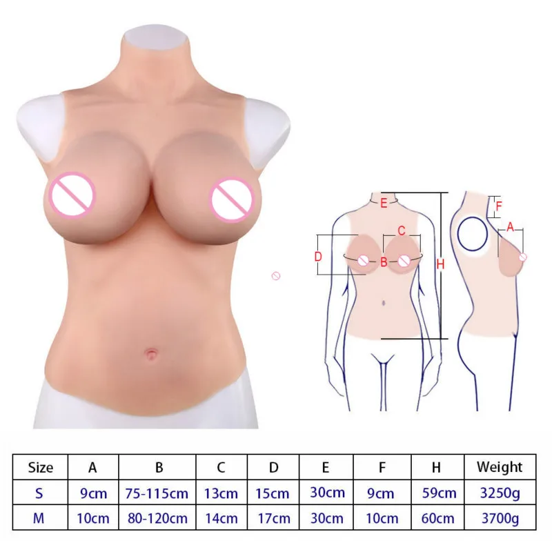 3250g and 3700g Realistic Silicone Breast Forming Bust Suit Crossdresser for Busty Breasts