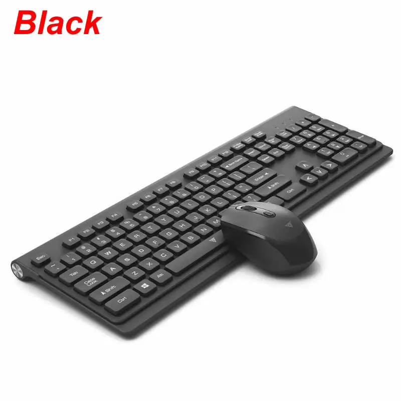 Black 1 комплект ультра-тонкая беспроводная клавиатура 2,4G малошумная беспроводная мышь Мыши для Mac PC - Цвет: Black