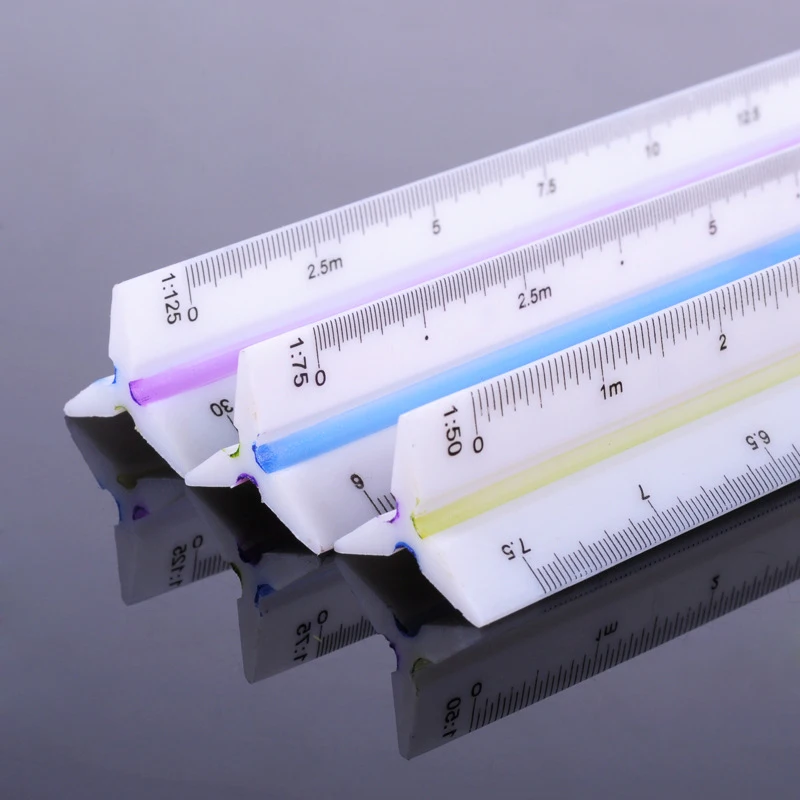 Инструмент треугольник линейка 30 см Большой/малый масштаб пластиковый