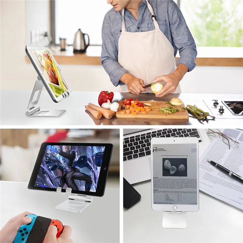 

Tablet Stand For iPad Aluminium Alloy Adjustable Foldable Tablet Stand Holder Desktop Stand For iPad mini/iPad Air