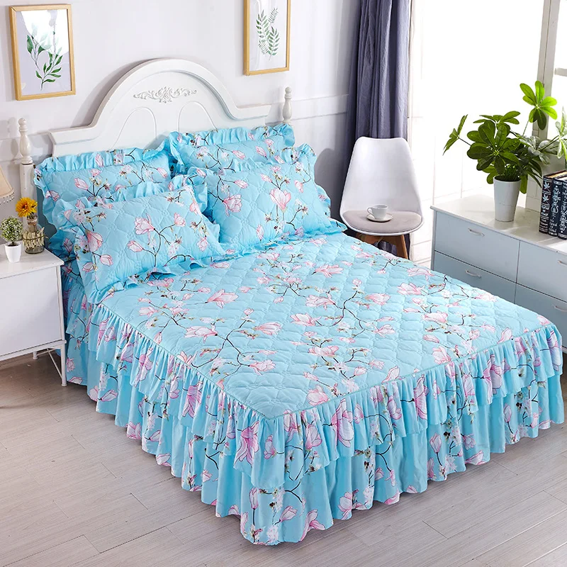 Фламинго гофрированные толстые стеганые покрывала свадебные кружевные простыни