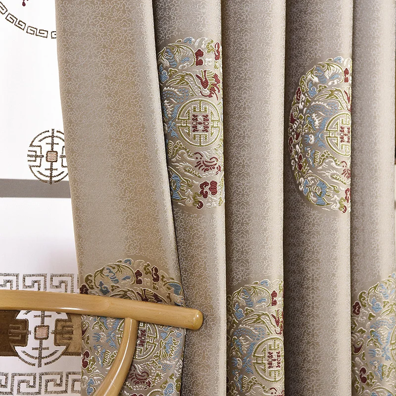 

2022 New Chinese Style Chinese Style Jacquard High-end Atmospheric Light Luxury Curtains Curtains for Living Dining Room Bedroom
