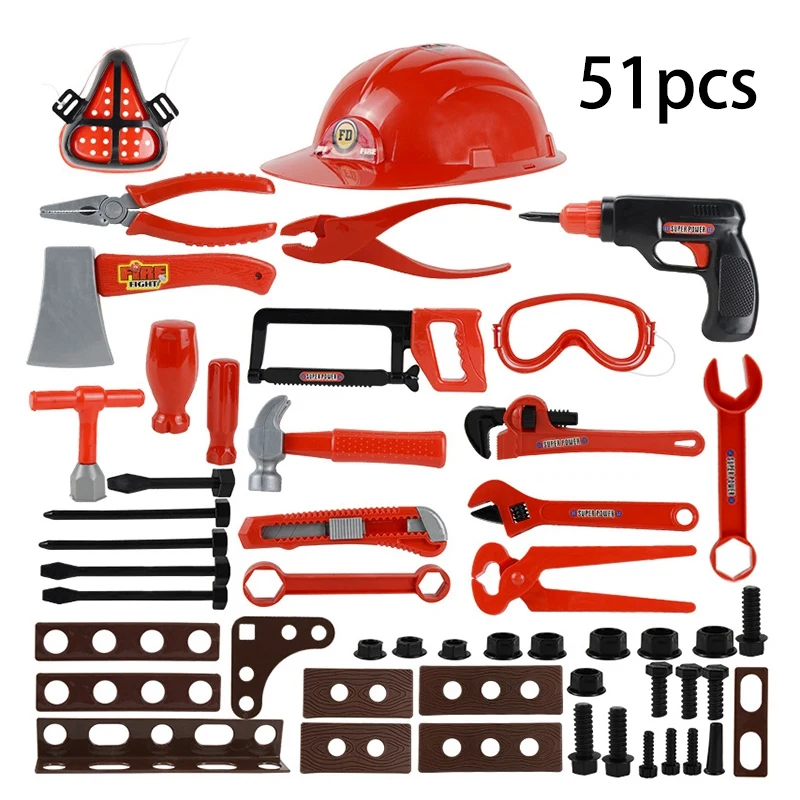 

51PCS/Set Garden Tools Toys Pretend Play Repair Tool Toys Plastic Simulation Engineering Maintenance Tools Toys for Kids