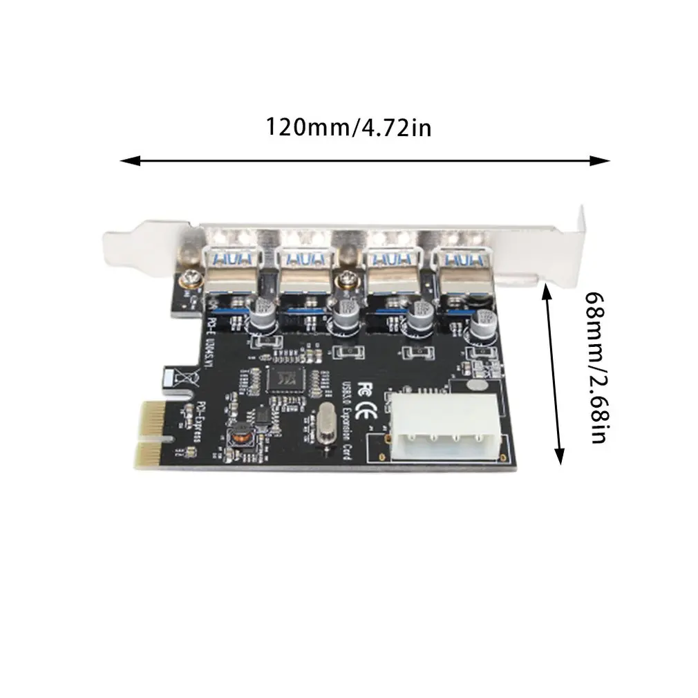 1 шт. настольный компьютер Usb3.0 плата расширения четыре порта Pci-E к Usb3.0 карта расширения адаптер Usb3.0Hub