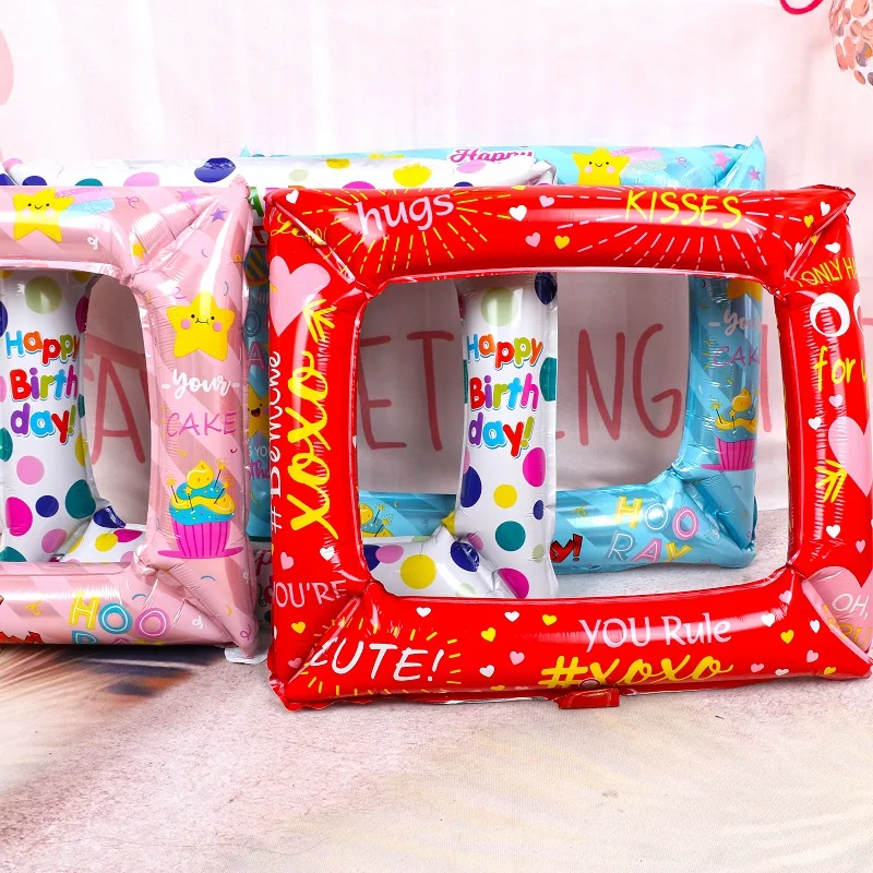 

50pc Photo Frame Foil Balloons Kids Birthday Party Decorations Baby Shower Happy Birthday Family Party Photo Booth Decor Balloon