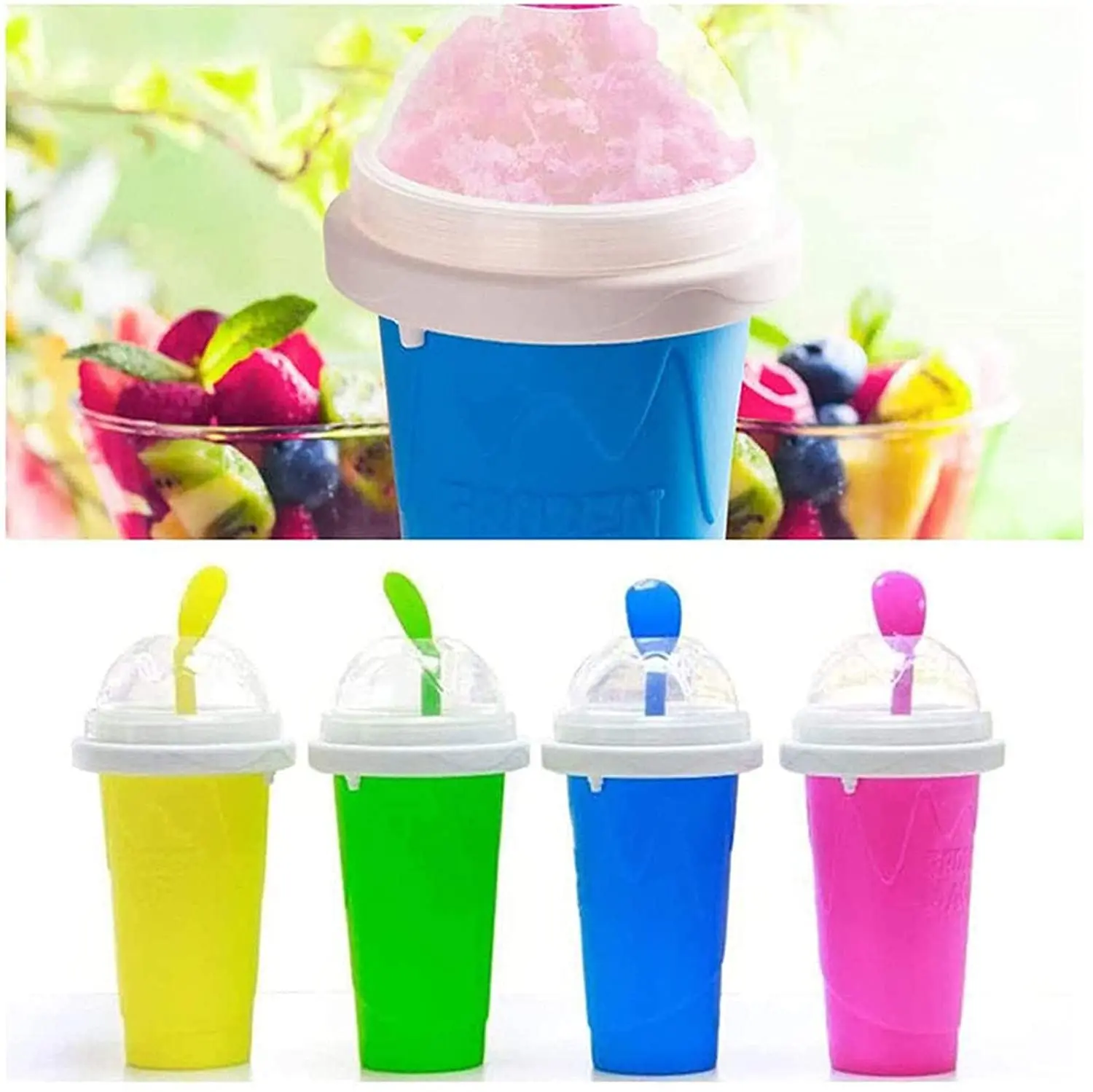 

350ml Quick-frozen Smoothies Cup Ice Cream Maker Milk Shake Maker Cooling Cup Squeeze Cups Mug DIY Homemade Freeze Drinks