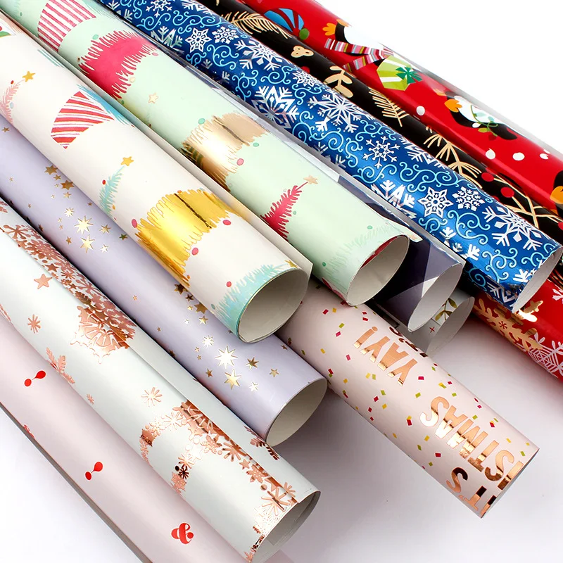 

Christmas Gift Decoration Paper Birthday Gift Wrapping Paper Peace and Love Snowflake Animated Minimalist Style 50*70cm