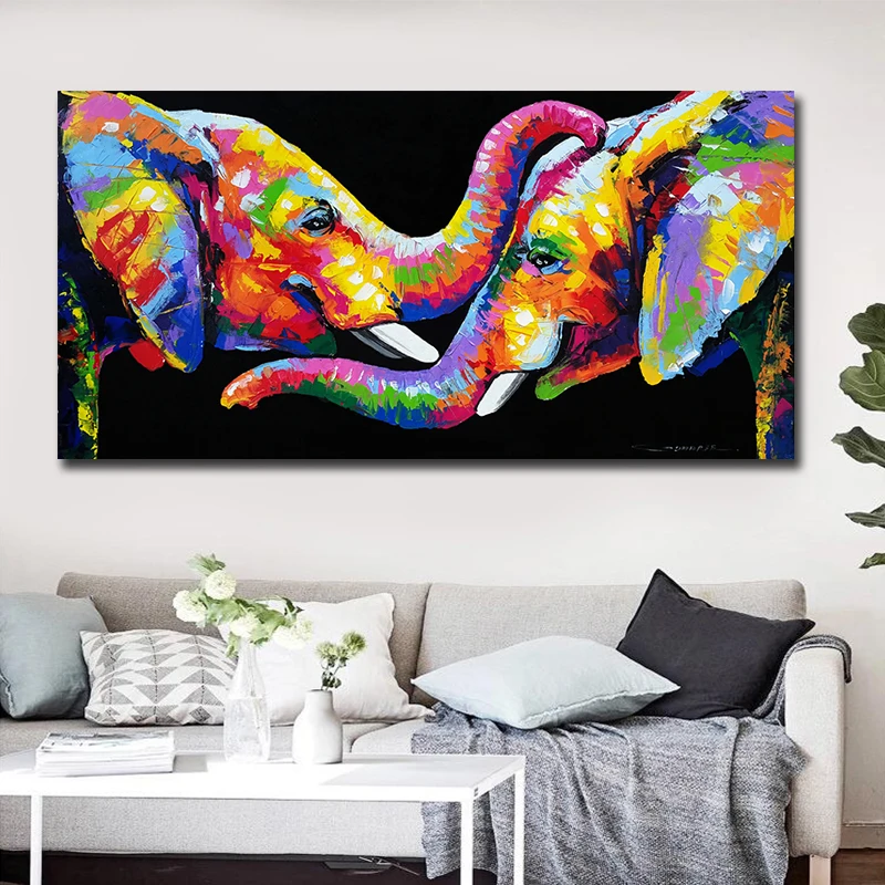 

Modern Wall Art Canvas Animal Painting Abstract Elephant Pictures Poster Vintage Posters and Prints Home Decoration Painting