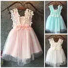 Милое летнее платье для маленькой девочки кружевное Тюлевое платье с цветочным принтом нарядное платье подружки невесты Сарафан платье для маленьких девочек 2020