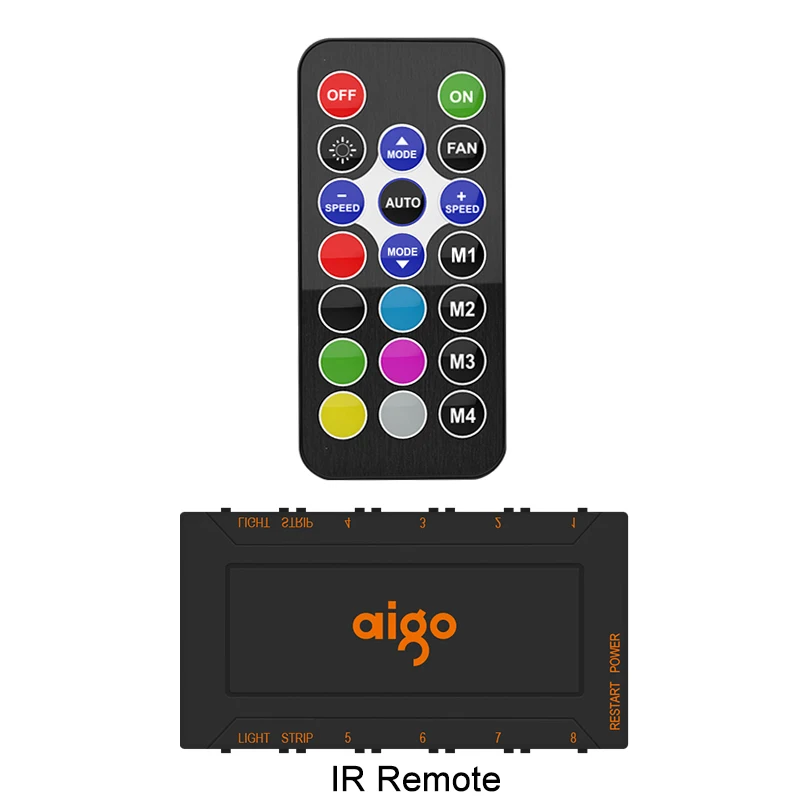 IR Remote Aigo darkFlash DR12 чехол для компьютера PC охлаждающий вентилятор двойной Aura RGB 120 мм тихий+ ИК пульт дистанционного управления охлаждающий чехол для компьютера вентилятор процессора - Цвет лезвия: IR Remote