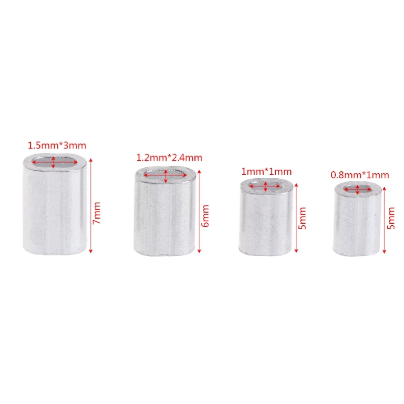 100 шт. рыболовные двойные трубки медные втулки для лески соединитель обжим 0 8/1/1 2/1