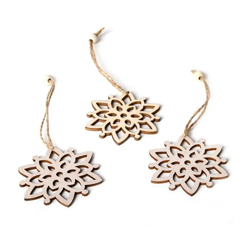 Рождественские украшения QIFU рождественские для дома 2020 снежинки деревянные