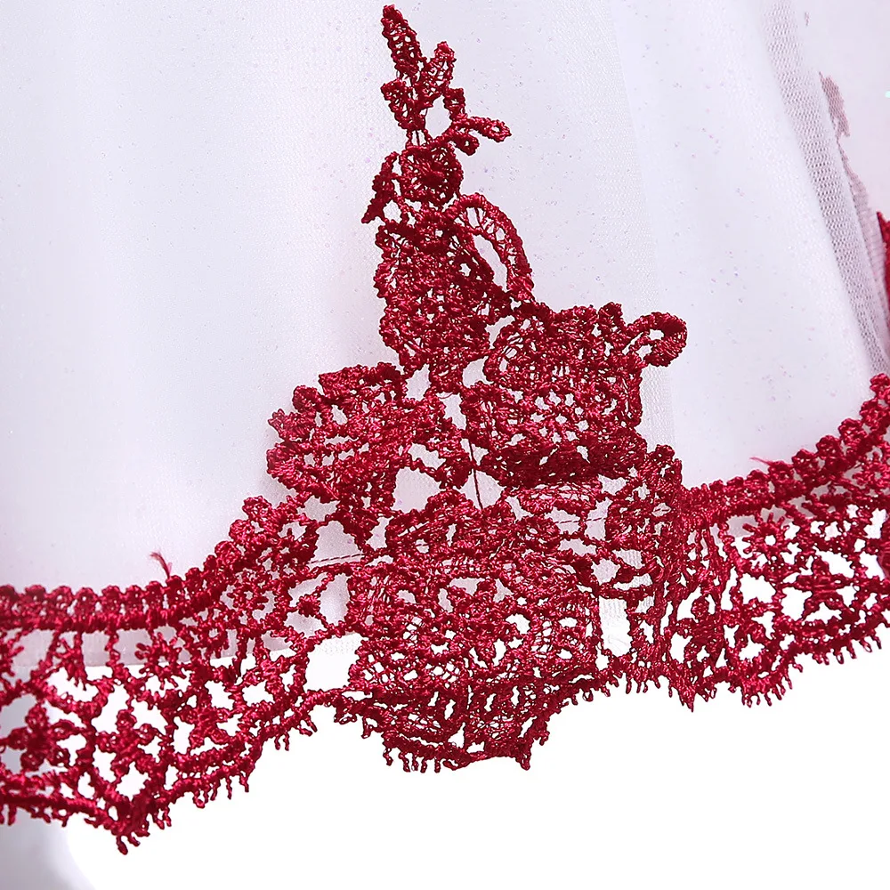 

New Trendy Princess Sleeveless Lace Party Dress Girls Kids Wedding Summer Clothing Fashion Children Birthday Mesh Dresses