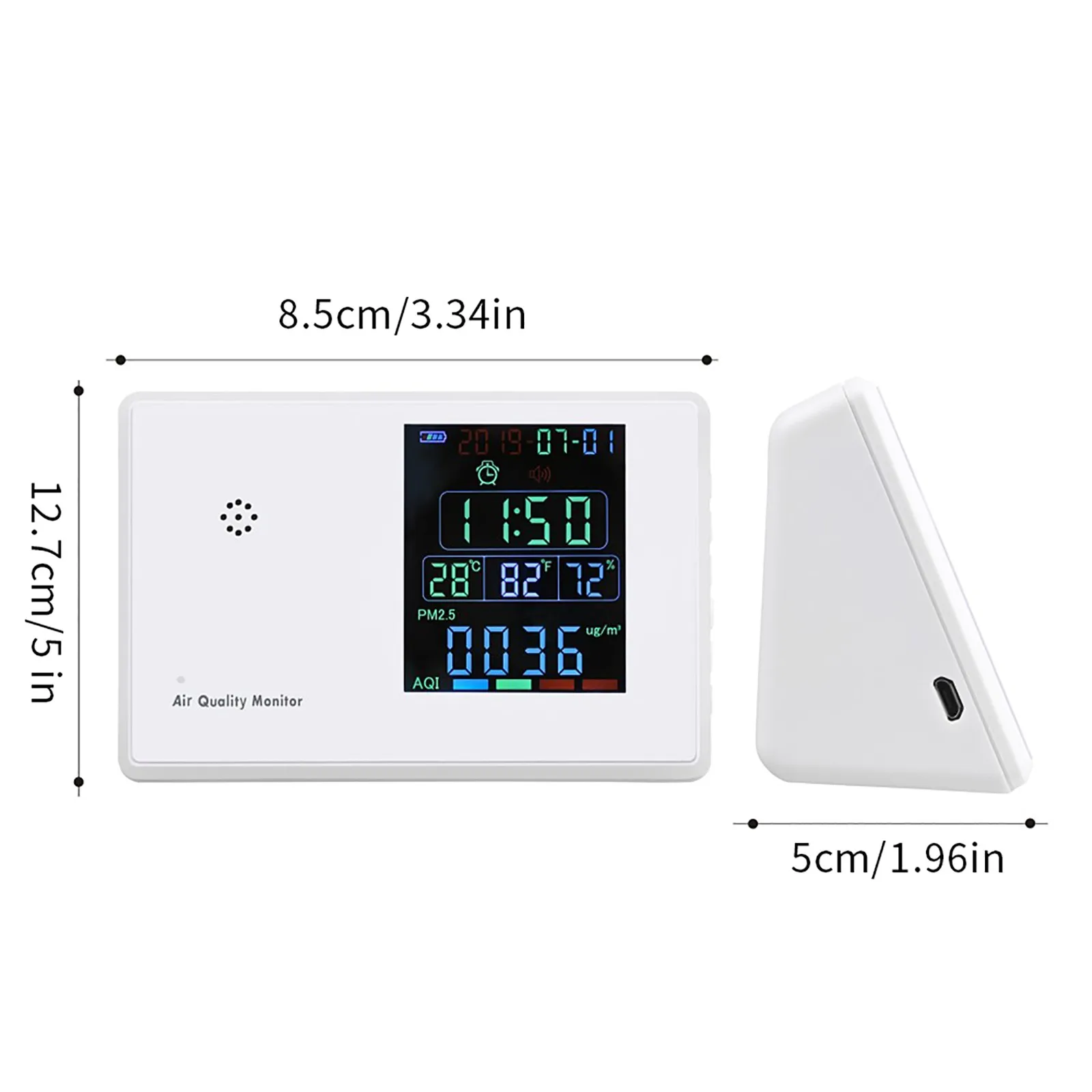 

Smart home 7 In 1 Carbon Dioxide Detector HCHO PM2.5 TVOC PM10 Portable Air Quality Tester For Home Office Free shipping