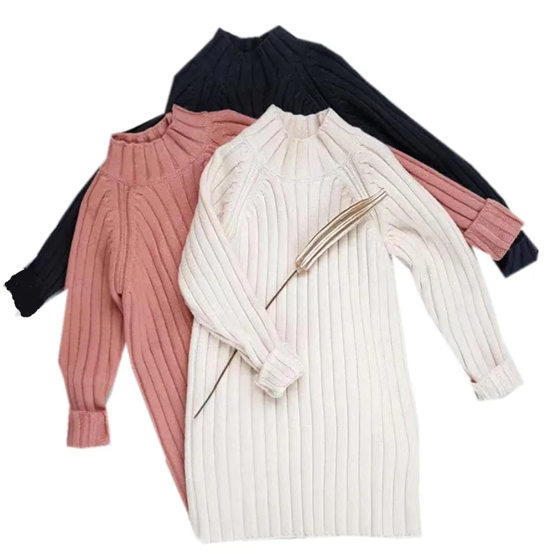 Вязаный пуловер в рубчик для девочек-подростков от 6 до 18 лет длинные свитера