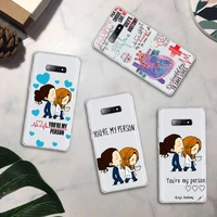 greys anatomy youre my person phone case transparent for samsung galaxy a71 a21s s8 s9 s10 plus note 20 ultra