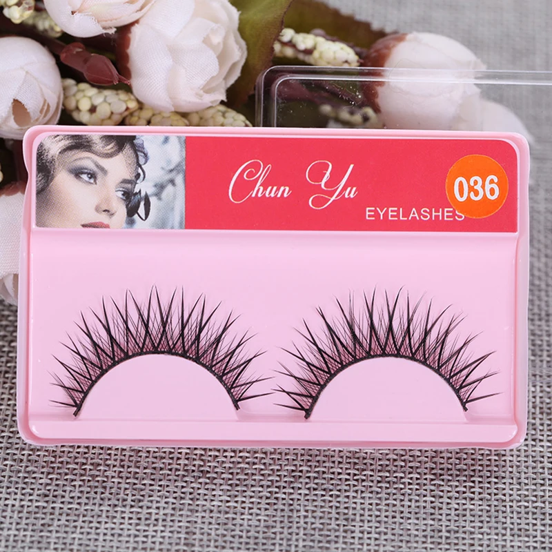 1pair 3D Mink Fiber False Eyelashes Fake Lashes Natural Long Thick Curling Wispy Makeup Beauty Extension Tools | Красота и здоровье