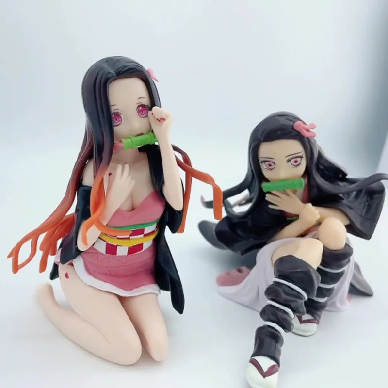 

Anime Figure 11cm Demon Slayer action model Kamado Nezuko Sexy Figure Kneeling Sitting Version Nezuko Kamado Collectible Toy