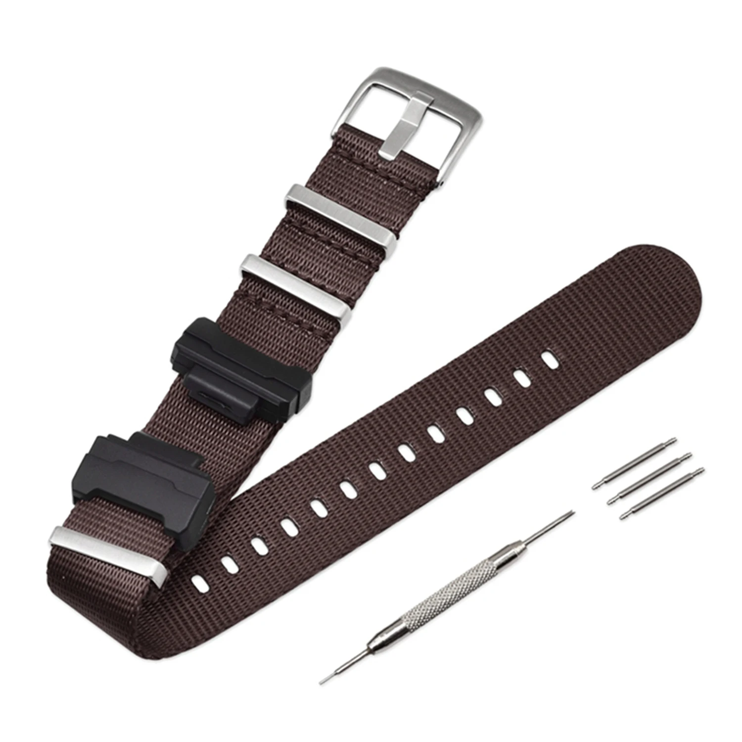 Gosear 3 кольцевой нейлоновый тканевый браслет ремешок для часов с набором