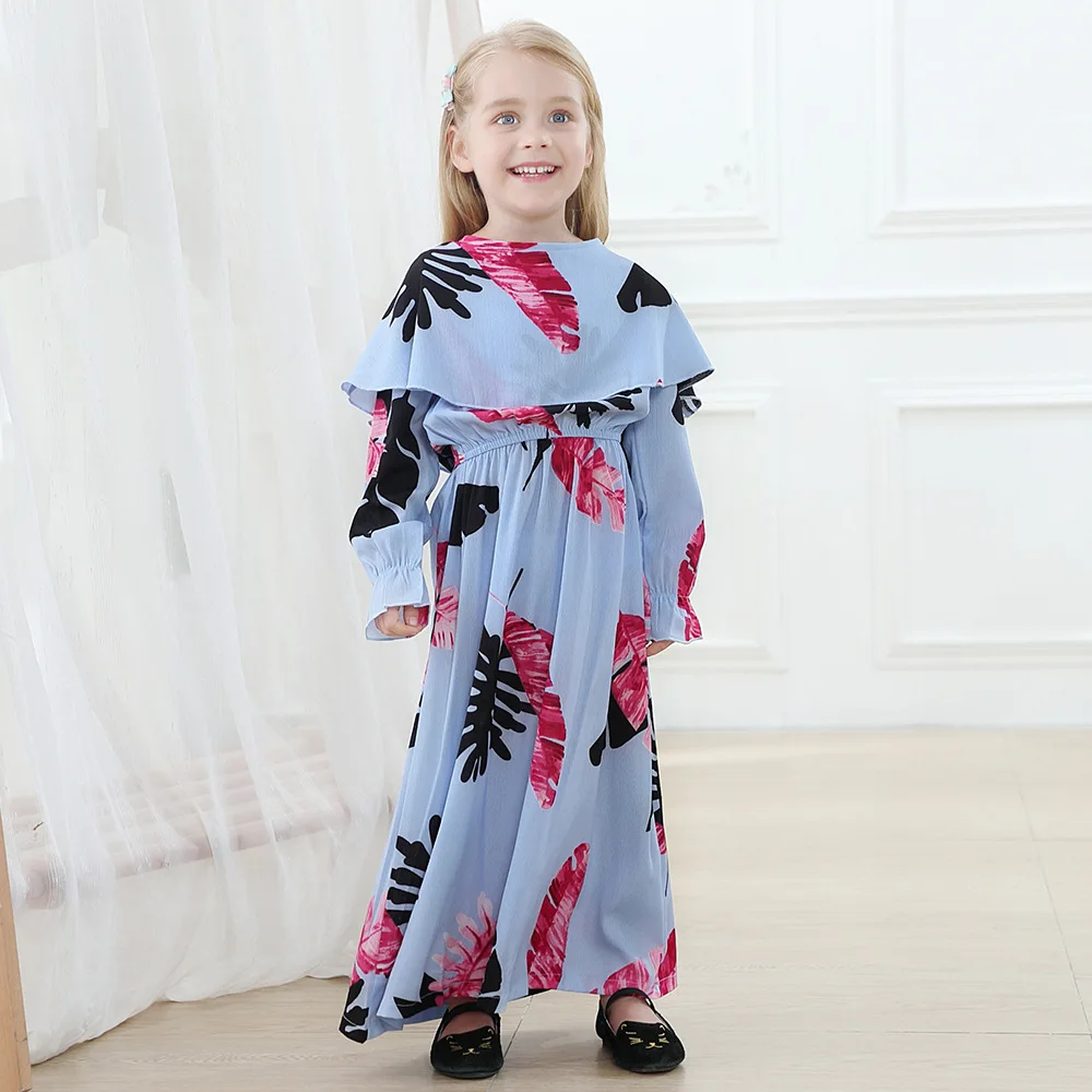 

Kaftan Dubai Caftan African Dresses For Girls Ramadan Kids Islamic Clothing Eid Mubarak Black Abaya Turkey Hijab Muslim Dress