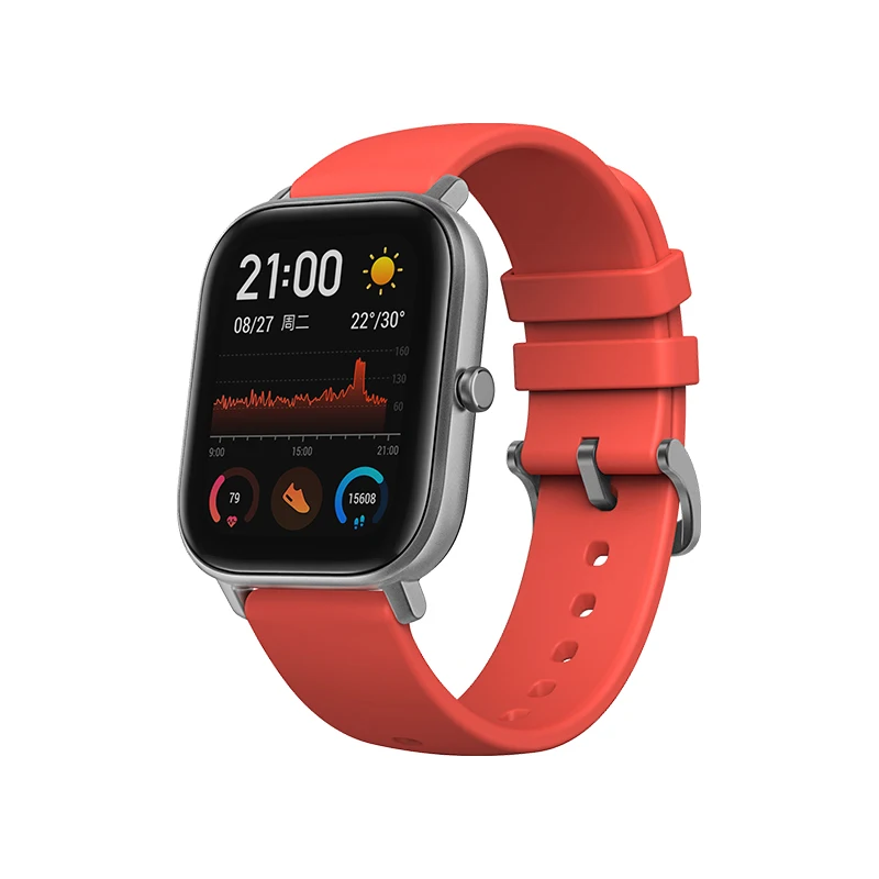Red Глобальная версия Amazfit GTS Смарт-часы gps AMOLED для бега спортивный Пульс 5ATM водонепроницаемый браслет Смарт-часы Android Amazfit - Цвет: Red