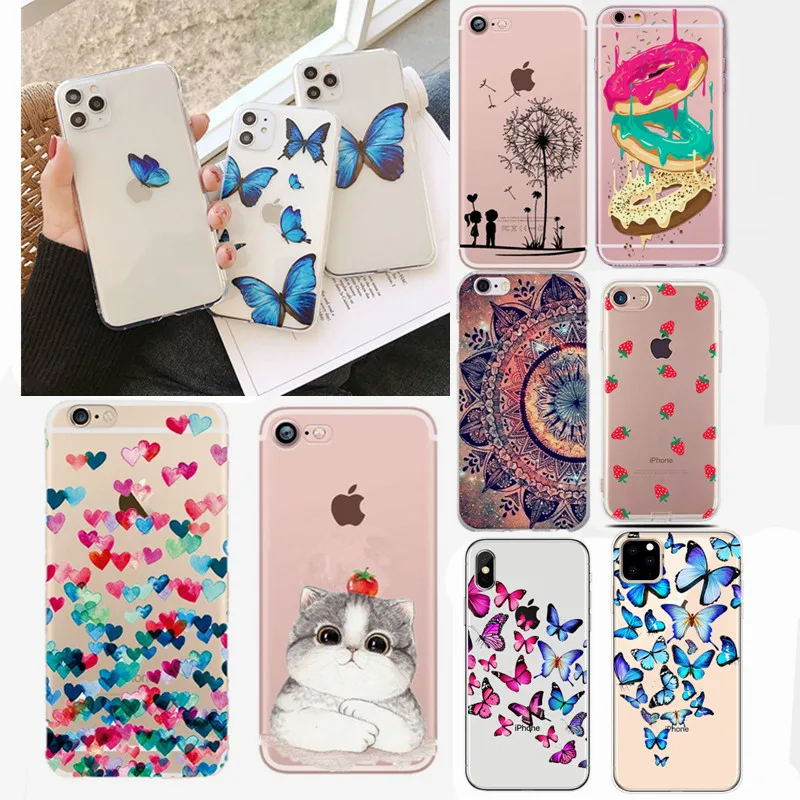 Мягкий ТПУ силиконовый чехол для iphone 6 s Чехол S 7 8 Plus X 10 XS 5S SE 5 2020 с узором чехлы