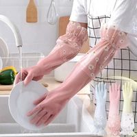 daisy dishwashing clean long sleeve gloves for kitchen dishes clothes cleaning toliet bathroom housework high quality gloves