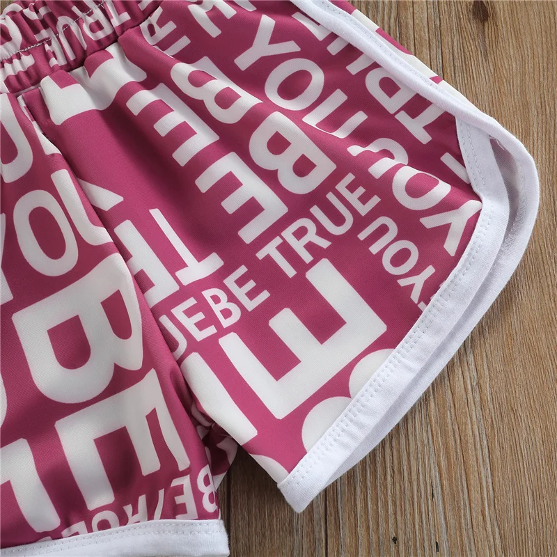 

3Pcs Baby Girls Clothes Sets,Breathable Flower/Letter Print U-shaped Neck Tank Top+Shorts+Wide-brim Hat for Summer,6Months-5Year