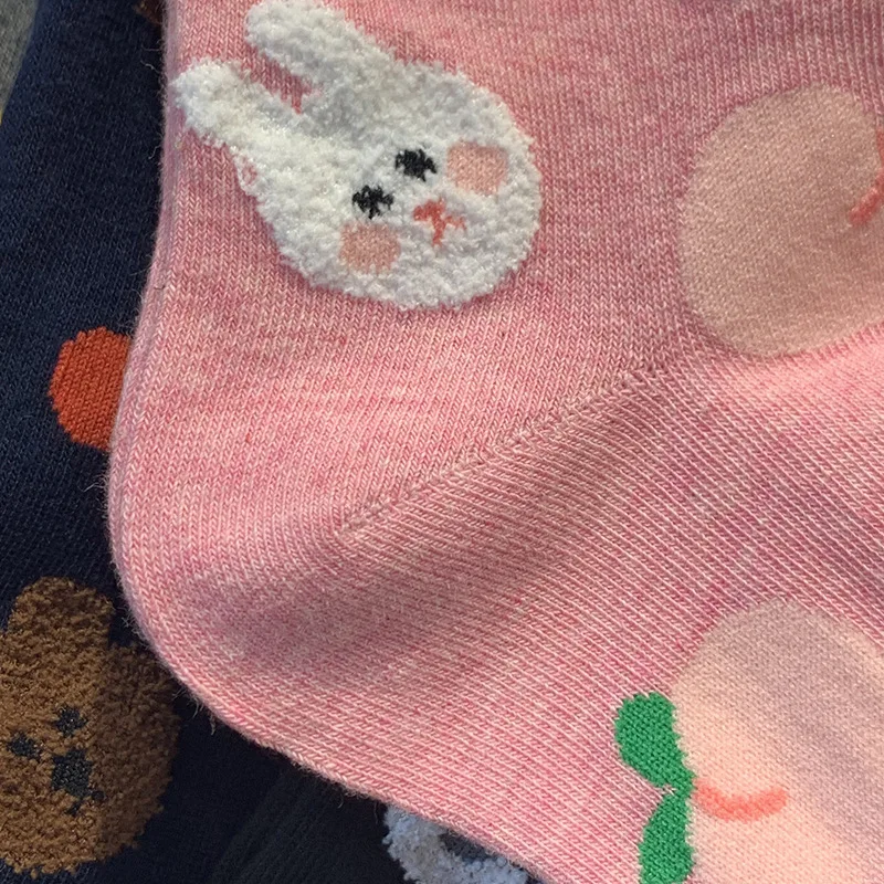 

Mix 5 Pair/lot Winter Thick Cotton Happy Socks Women's Harajuku Cartoon Bear Fruit Socks Female socks Keep Warm Funny Socks