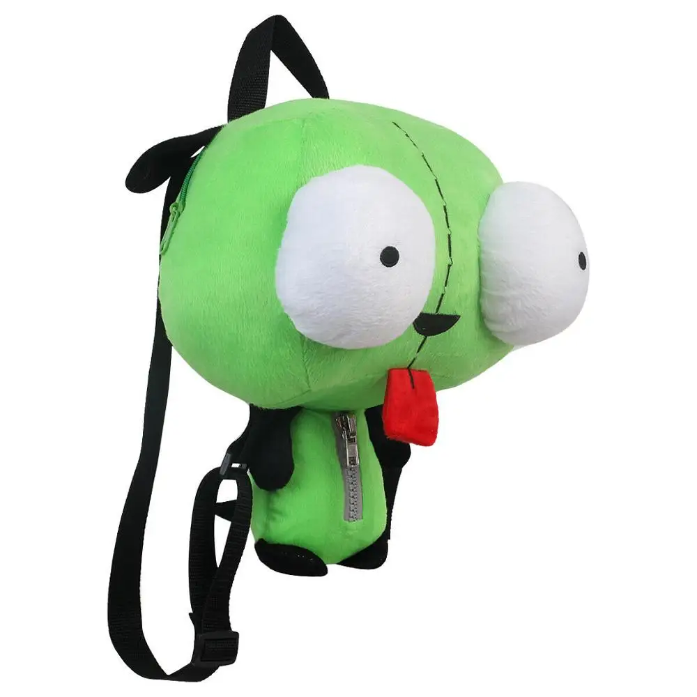Новый Alien Invader Zim 3D глаза робот Гир милый плюшевый рюкзак зеленая сумка