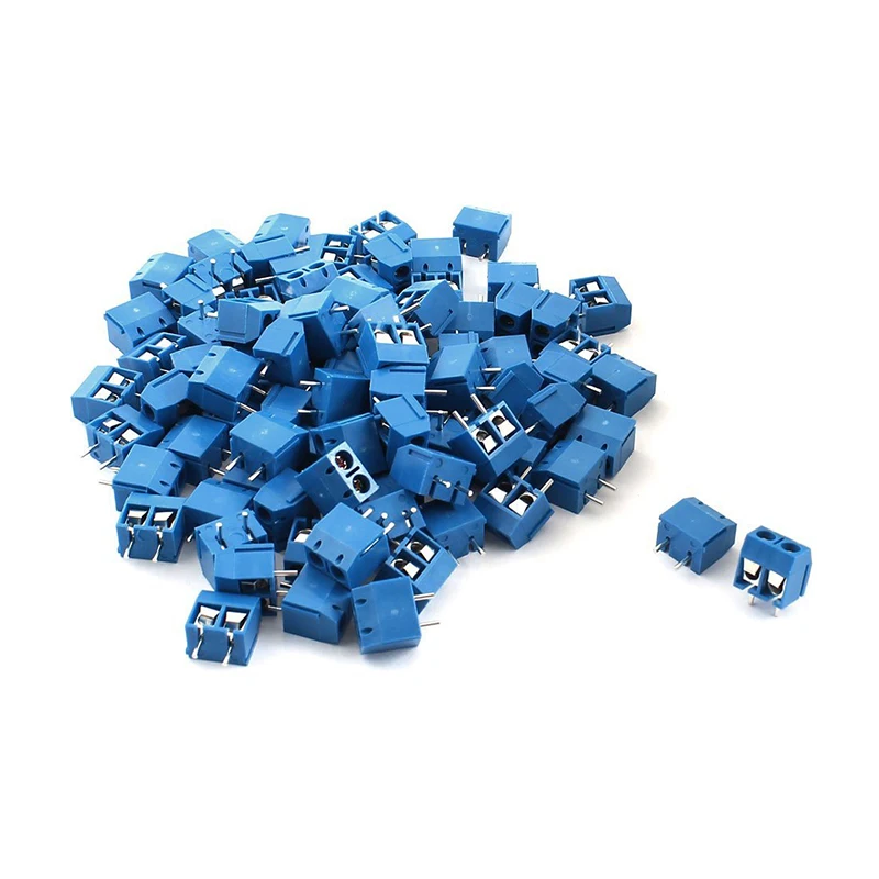 100pcs 2P Plug-in Screw Terminal Block Connector 5.08mm Pitch Blue | Обустройство дома